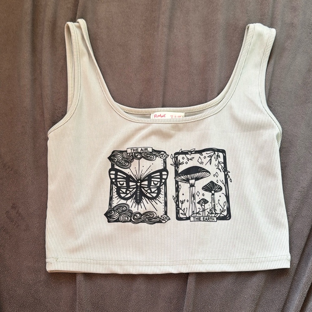 sage green cropped romwe tank top